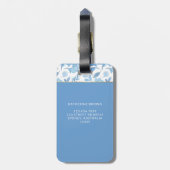 Étiquette À Bagage Modern Monogram flower Pattern Trendy Stylish  (Dos Vertical)