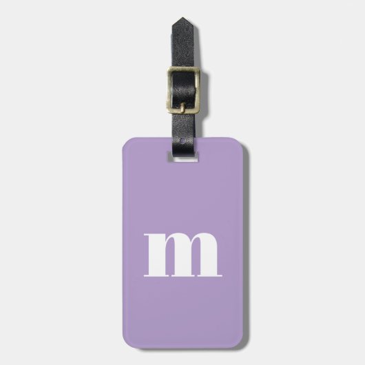 Étiquette À Bagage Modern Monogram Initial Lilac Pastel (Devant Vertical)