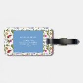 Étiquette À Bagage Modern Monogram Wildflower Pattern Stylish  (Dos horizontal)