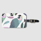 Étiquette À Bagage Modern Parrots Tropical Pattern  (Devant Horizontal)
