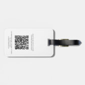 Étiquette À Bagage Modern QR Code Business Logo Minimalist (Dos horizontal)