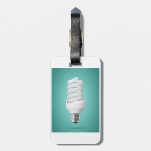 Étiquette À Bagage Modern Spiral Compact Fluorescent Lightbulb (Dos Vertical)