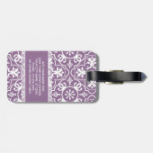 Étiquette À Bagage Modern Tile Motif Coordonnées - orchidée (Dos horizontal)