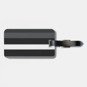 Étiquette À Bagage Moderna Linear | Carbone & Obsidienne (Dos horizontal)