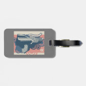 Étiquette À Bagage Moderne Abstrait Arrière - plan urbain Vibrant (Dos horizontal)