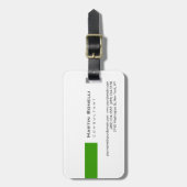 Étiquette À Bagage Moderne Blanc Vert Simple Consultant (Devant Vertical)