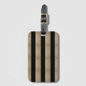 Étiquette À Bagage moderne chic rayures géométriques noir et or (Devant Vertical)