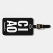 Étiquette À Bagage Moderne Cute Funny Bold Ciao noir et blanc (Devant horizontal)