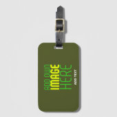 ÉTIQUETTE À BAGAGE MODERNE ÉDITABLE ARMÉE VERT IMAGE MODÈLE TEXTE (Devant Vertical)