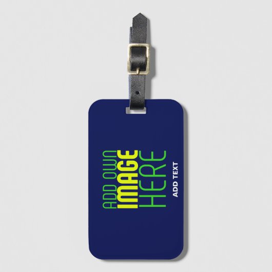 ÉTIQUETTE À BAGAGE MODERNE ÉDITABLE CUTE MARINE BLEU IMAGE MODÈLE TEX (Devant Vertical)
