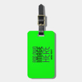 ÉTIQUETTE À BAGAGE MODERNE ÉDITABLE NEON GREEN IMAGE MODÈLE TEXTE (Devant Vertical)
