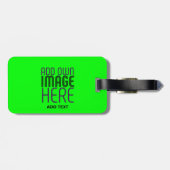 ÉTIQUETTE À BAGAGE MODERNE ÉDITABLE NEON GREEN IMAGE MODÈLE TEXTE (Dos horizontal)