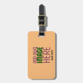 ÉTIQUETTE À BAGAGE MODERNE ÉDITABLE PEACH ORANGE IMAGE MODÈLE TEXTE (Devant Vertical)