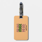 ÉTIQUETTE À BAGAGE MODERNE ÉDITABLE PEACH ORANGE IMAGE MODÈLE TEXTE (Dos Vertical)