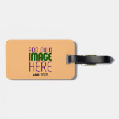 ÉTIQUETTE À BAGAGE MODERNE ÉDITABLE PEACH ORANGE IMAGE MODÈLE TEXTE (Dos horizontal)