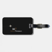 Étiquette À Bagage moderne élégant aéro brun (Dos horizontal)