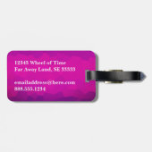 Étiquette À Bagage Moderne Elégant Aquarelle Simple Ombre Monogramme (Dos horizontal)