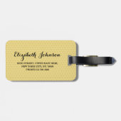 Étiquette À Bagage Moderne Elégant élégant Chic Faux Cool Or Voyage (Dos horizontal)