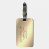 Étiquette À Bagage Moderne Elegant Or Metallic Nom monogrammé (Dos Vertical)