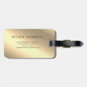 Étiquette À Bagage Moderne Elegant Or Metallic Nom monogrammé (Dos horizontal)