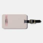 Étiquette À Bagage Moderne Élégant Simple Faux Rose Or brossé Métal (Devant horizontal)