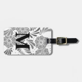 Étiquette À Bagage Moderne Élégant Voyage Girly élégant chic Monogram (Devant horizontal)