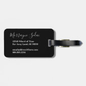 Étiquette À Bagage Moderne Élégant Voyage Girly élégant chic Monogram (Dos horizontal)