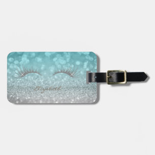 Étiquette À Bagage Moderne Élégante Féminine, Pailletée, Cils