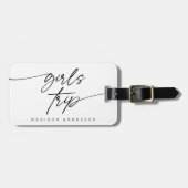 Étiquette À Bagage Moderne Élégante Girls Trip Script Typographie (Devant horizontal)