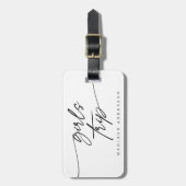 Étiquette À Bagage Moderne Élégante Girls Trip Script Typographie (Devant Vertical)