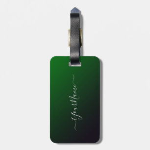 Étiquette À Bagage moderne emerald ombré personnalisé