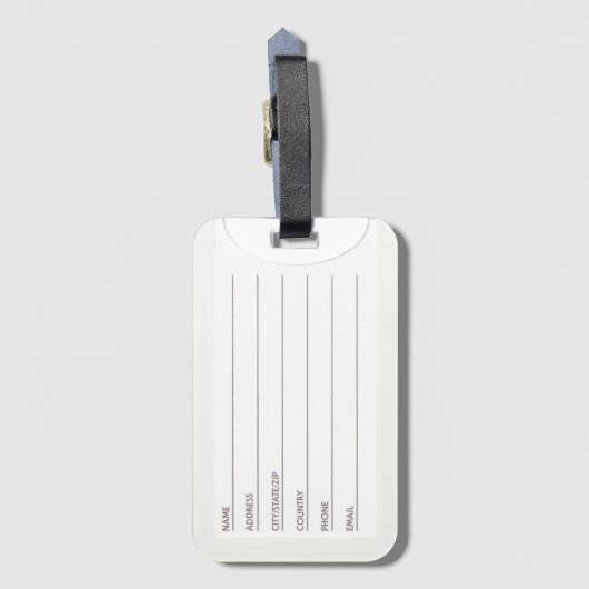 Étiquette À Bagage Moderne minimaliste (Dos Vertical)