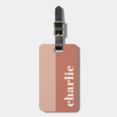 Étiquette À Bagage Moderne minimes nuances en terre cuite nom vertica (Devant Vertical)