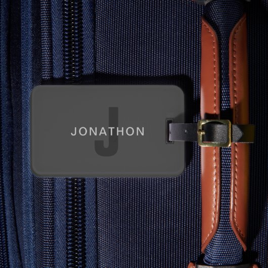 Étiquette À Bagage Moderne modèle de conception de monogramme éditabl (Insitu Rectoal 4)