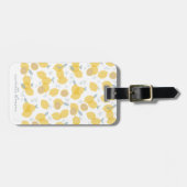 Étiquette À Bagage Moderne Pastel Citrus Lemons Motif Nom personnalis (Devant horizontal)