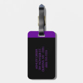 Étiquette À Bagage Moderne personnalisé 519 violet (Dos Vertical)