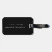 Étiquette À Bagage Moderne professionnel noir et blanc (Dos horizontal)