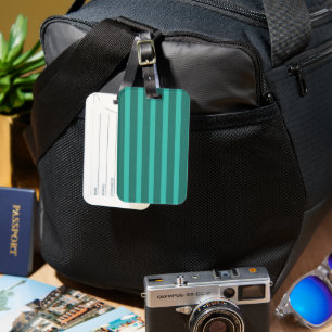 Étiquette À Bagage Moderne Simple 2 Tone Stripe Géométrique Forêt Ver