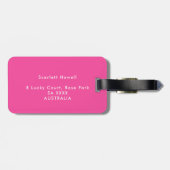 Étiquette À Bagage Moderne Simple Minimal Rose Love Coeur Monogramme (Dos horizontal)