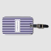 Étiquette À Bagage Moderne Simple Personnalisé Marine Vertical Strite (Devant Horizontal)