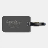 Étiquette À Bagage Moderne Stylish Calligraphie Monogramme Black Gold (Dos horizontal)