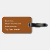 Étiquette À Bagage Moderne Sud-Ouest Géométrique, Brown, Tan & Rust L (Dos horizontal)