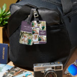 Étiquette À Bagage Moderne violet multi photo famille élégant cadeau<br><div class="desc">Moderne violet multi photo famille élégant design noir or noir. Idéal anniversaire réfléchi,  jour des mères,  Fête des pères ou cadeau de Noël.</div>