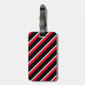 Étiquette À Bagage Modifiable - Initiale de monogramme rouge blanc no (Dos Vertical)
