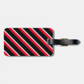 Étiquette À Bagage Modifiable - Initiale de monogramme rouge blanc no (Dos horizontal)