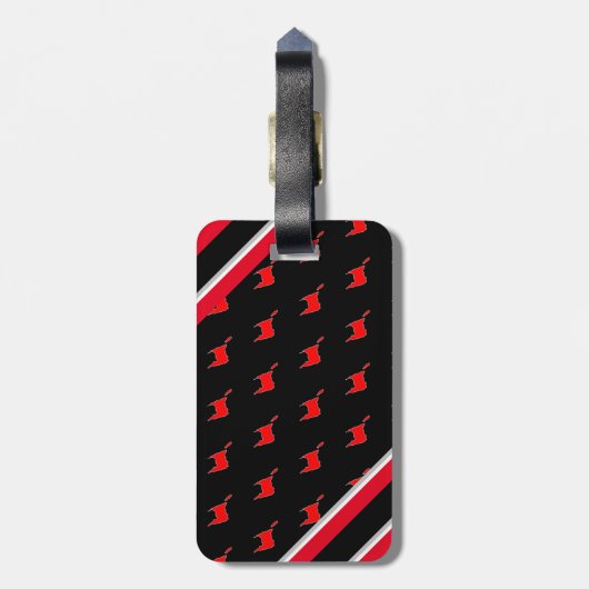 Étiquette À Bagage Modifiable - Monogramme initial rouge noir (Dos Vertical)