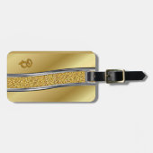 Étiquette À Bagage Modifier la balise Argent initial sur les bagages  (Devant horizontal)