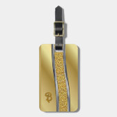 Étiquette À Bagage Modifier la balise Argent initial sur les bagages  (Devant Vertical)