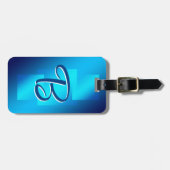 Étiquette À Bagage Modifier la géométrie initiale Aqua bleu doux (Devant horizontal)