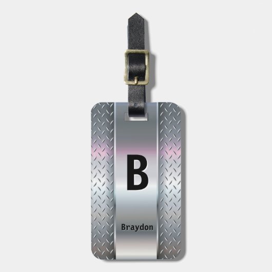 Étiquette À Bagage Modifier l'ajout initial (supprimer) Nom Metal Shi (Devant Vertical)